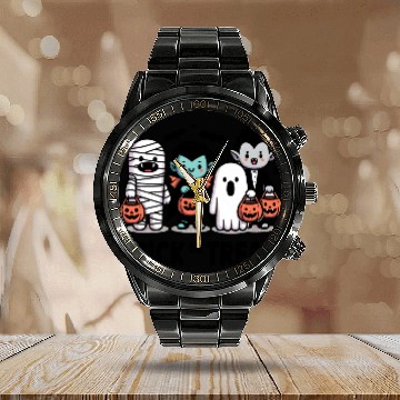 Discover Trick Or Treat | Happy Halloween Day Calendar Steel Band Watch