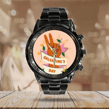 Discover Be My Galentine. Galentine's Day Calendar Steel Band Watch