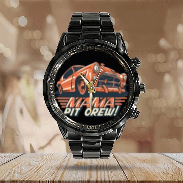 Discover Matching Family Race Car Pit Crew Mama Calendar Steel Band Watch