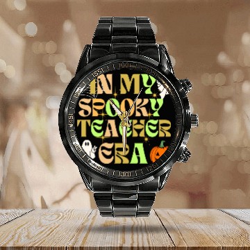 Discover In My Spooky Teacher Era Teacher Halloween Calendar Steel Band Watch