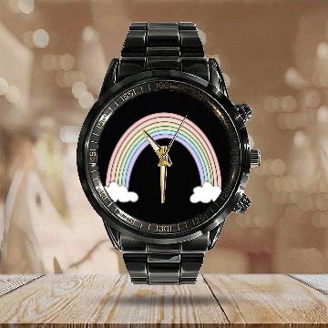 Discover Pastel Rainbow Love Calendar Steel Band Watch