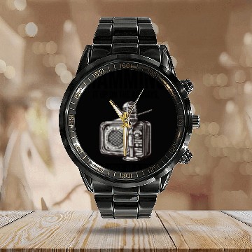 Discover Amateur Vintage Radio Ham Operator Microphone Calendar Steel Band Watch