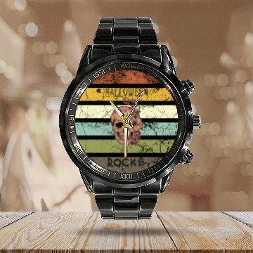 Discover Halloween rocks Calendar Steel Band Watch