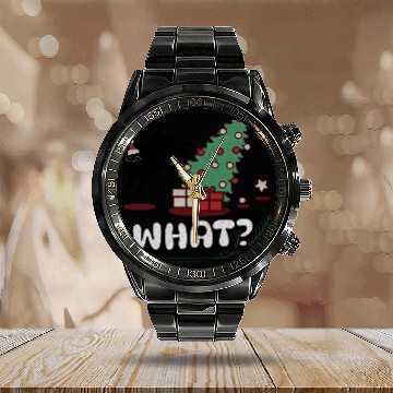 Discover Cat Lover Gift Cat Pushing Christmas Tree Calendar Steel Band Watch