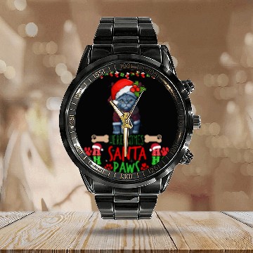 Discover "Santa Paws' Kitty Welcome" Calendar Steel Band Watch