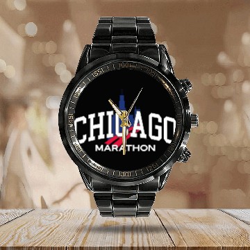 Discover Running Chicago Calendar Steel Band Watch