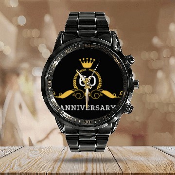 Discover 60th Diamond Wedding Anniversary / Sixty Years Calendar Steel Band Watch