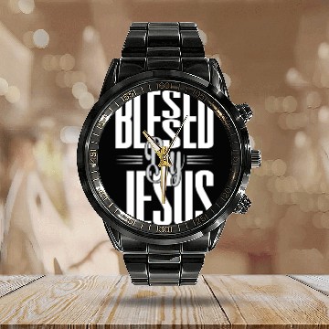 Discover Blessed By Jesus Love Jesus Christian Christmas Calendar Steel Band Watch