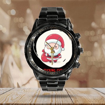 Discover Cute Bad Santa Calendar Steel Band Watch