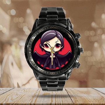 Discover Vampire in love Halloween Calendar Steel Band Watch