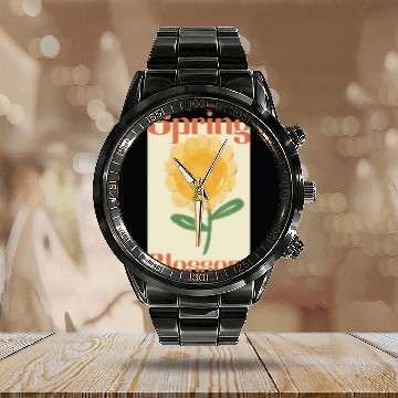 Discover Sunflower Spring Blossom Calendar Steel Band Watch