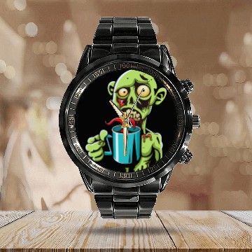 Discover green zombie Calendar Steel Band Watch