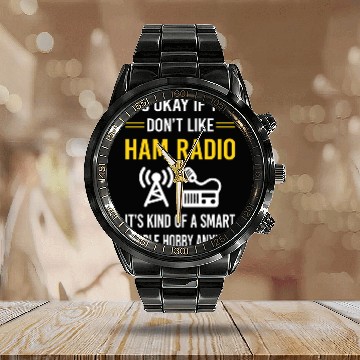 Discover Smart People Ham Radio Amateur Radio Calendar Steel Band Watch