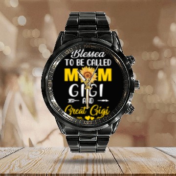 Discover Blessed To Be Called Mom Gigi Great Gigi Mothers Calendar Steel Band Watch