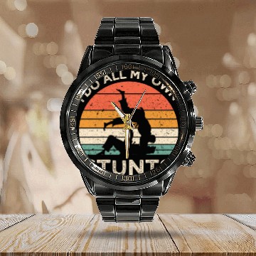 Discover Funny Jiu Jitsu I Do All My Own Stunts BJJ Student Calendar Steel Band Watch