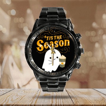 Discover Tis the season pumpkin spice Calendar Steel Band Watch