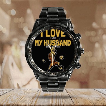 Discover I love my Husband Climbing Bouldering Indoor Calendar Steel Band Watch
