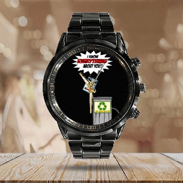Discover Phone Funny Cartoon Tech Design Calendar Steel Band Watch