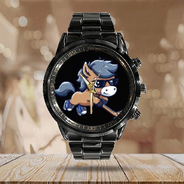 Discover Hockey Horse: Elegance Meets Speed! Calendar Steel Band Watch