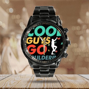 Discover Cool Guys Go Bouldering Climbing Boulder Calendar Steel Band Watch