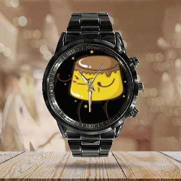 Discover delicious Pudding Dessert sweet Dessert Calendar Steel Band Watch