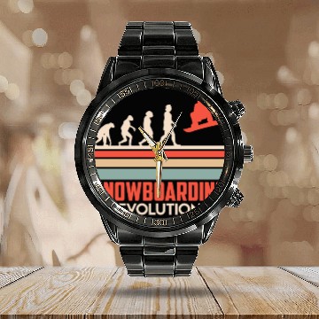 Discover Evolution Snowboard Calendar Steel Band Watch Winter Park Snowboard