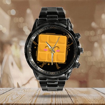 Discover funny Waffle Pastry Baker Dough Calendar Steel Band Watch