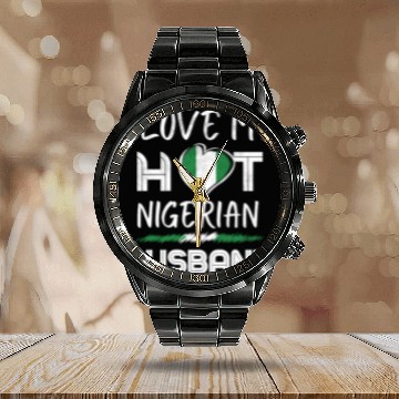 Discover Nigerian Husband Proud Wife Calendar Steel Band Watch