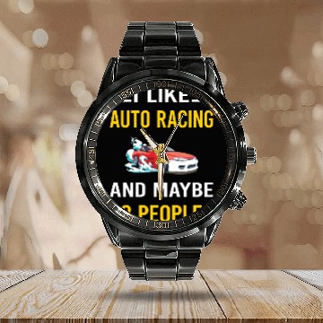Discover 3 People Auto Racing Automotive Autosport Calendar Steel Band Watch
