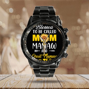Discover Blessed To Be Called Mom Mamaw Great Mamaw Mothers Calendar Steel Band Watch