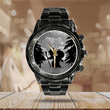 Discover Knecht Ruprecht in paper cut style Christmas Calendar Steel Band Watch