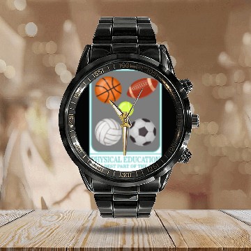 Discover Physical Education Teacher Calendar Steel Band Watch, P.E. Physical