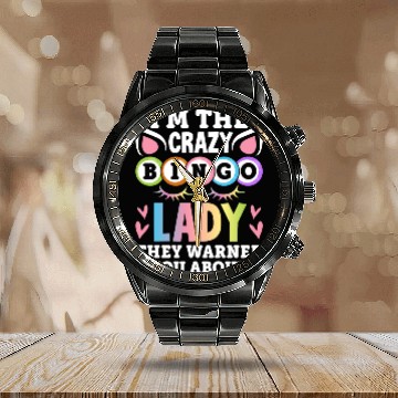 Discover Bingo Card Game Calendar Steel Band Watch
