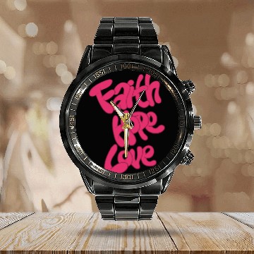 Discover Hopeful Hearts Embrace Calendar Steel Band Watch