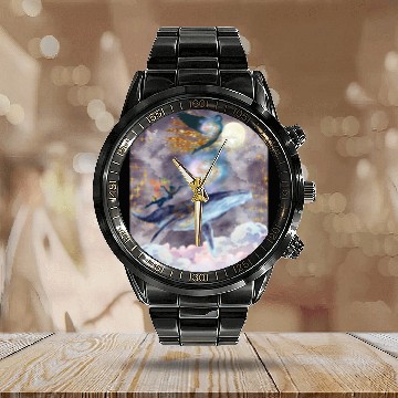 Discover Whale's Celestial Journey Calendar Steel Band Watch