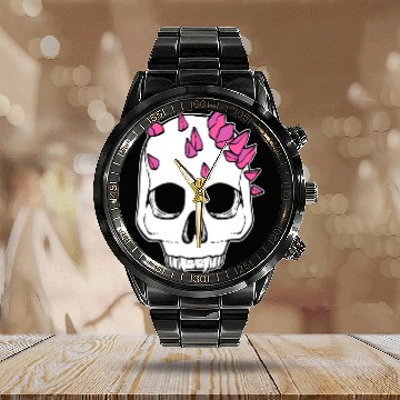 Discover Crystal Vampire Halloween Fan Gift Calendar Steel Band Watch