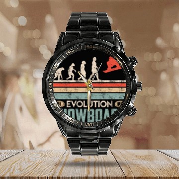 Discover Evolution Snowboard Calendar Steel Band Watch Winter Park Snowboard