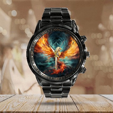 Discover Cosmic Phoenix Calendar Steel Band Watch