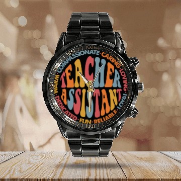 Discover Teacher Assistant Calendar Steel Band Watch