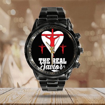 Discover Jesus The Real Savior Love Jesus Christian Calendar Steel Band Watch