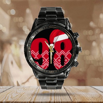 Discover 98 Years Old - Christmas Number Ninety Eight Calendar Steel Band Watch