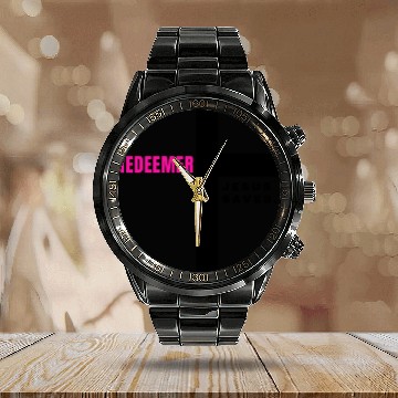 Discover JESUS SAVES Collection Calendar Steel Band Watch