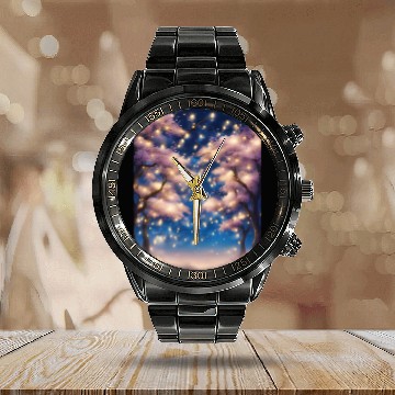 Discover Cherry Blossom Tree Party Calendar Steel Band Watch