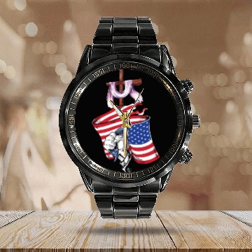 Discover God Who Gave Us Life Gave Us Liberty 01 Calendar Steel Band Watch