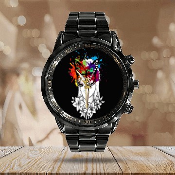 Discover Colourful Butterfly Calendar Steel Band Watch