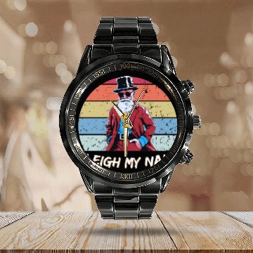 Discover Vintage Retro Santa Cowboy Calendar Steel Band Watch