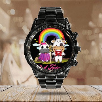 Discover Cow Mooey Cute Strawberry Cow Best Friends Calendar Steel Band Watch