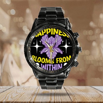 Discover Orchids Happiness Blooms From Within Orchid Grower Calendar Steel Band Watch