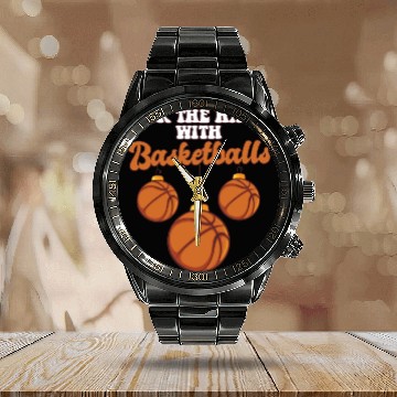 Discover Basketball Player Coach Christmas Balls Deck The Calendar Steel Band Watch