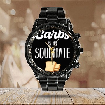 Discover Carbs Is My Soulmate Breakfast Potatoes Grains Calendar Steel Band Watch